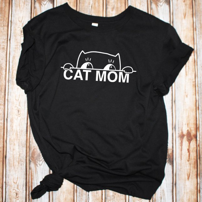 Camiseta Diseño simple y simple mujeres amante del gato neg (Subido por el creador)