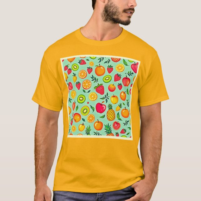 Camiseta Diseño sin inconvenientes para la fruta de verano (Anverso)