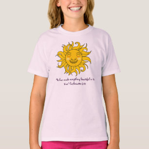 Camiseta Diseño solar sonriente con versículo bibliográfico