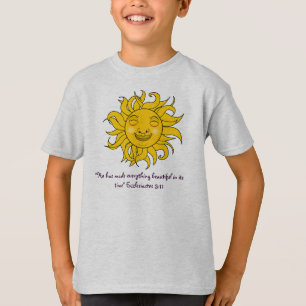 Camiseta Diseño solar sonriente con versículo bibliográfico