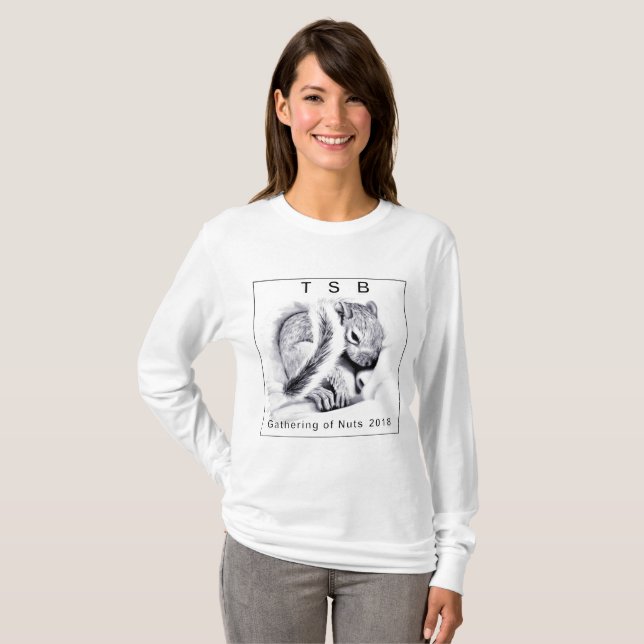 Camiseta Diseño soñoliento de la ardilla del bebé, con la (Anverso completo)
