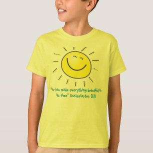 Camiseta Diseño sonriente del sol con verso de la biblia de
