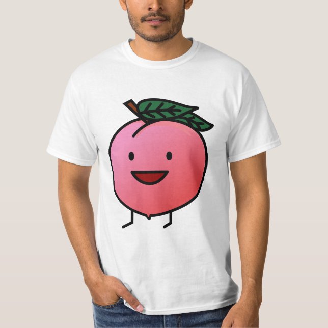 Camiseta Diseño sonriente feliz rosado Bro del melocotón (Anverso)