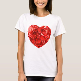 Camiseta Diseño Sparkly Diamond Red Heart