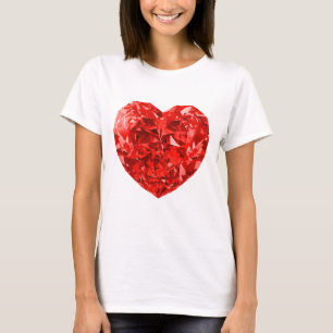 Camiseta Diseño Sparkly Diamond Red Heart