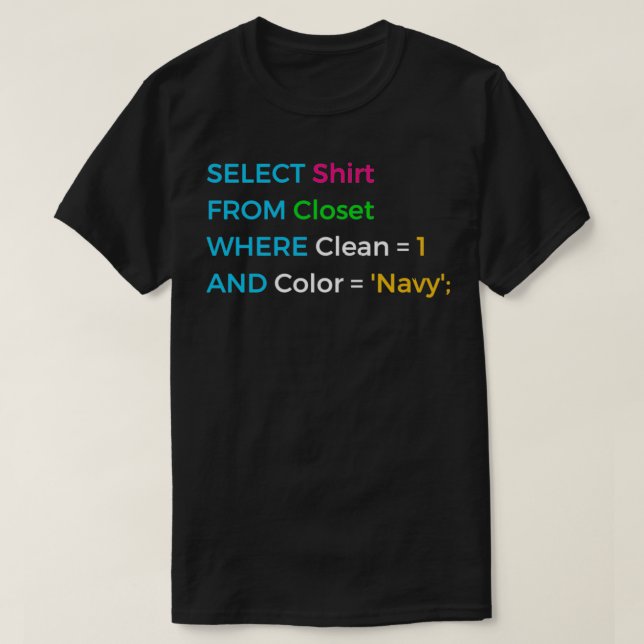 Camiseta Diseño SQL divertido para programadores SQL y anun (Diseño del anverso)