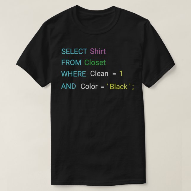 Camiseta Diseño SQL divertido para programadores SQL y anun (Diseño del anverso)