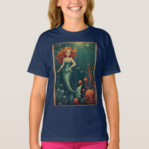 Camiseta Diseño subacuático lúdico de Sirena personalizado