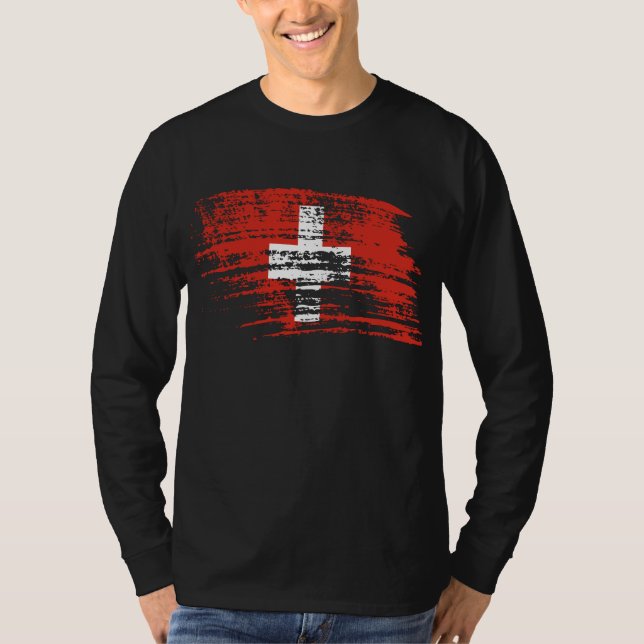 Camiseta Diseño suizo fresco de la bandera (Anverso)