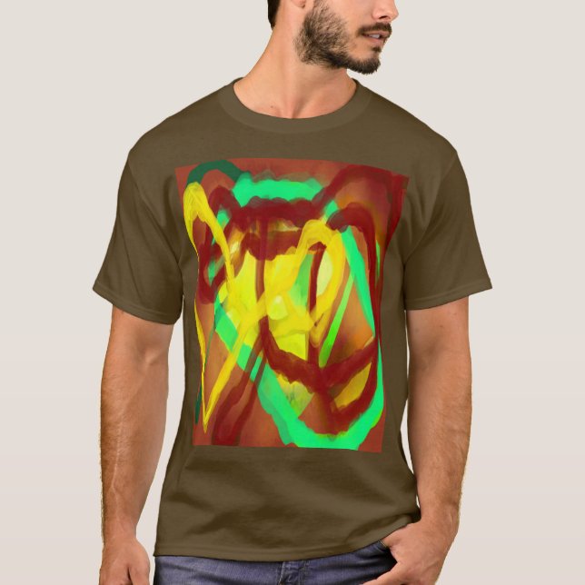 Camiseta Diseño superior de arte con amarillo marrón (Anverso)