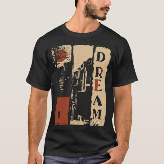 Camiseta Diseño surrealista de la tipografía del sueño vert