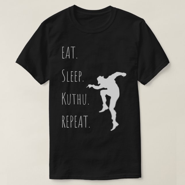 Camiseta Diseño tamil de Lungi Life. Eat.Sleep.KUTHU.Repeat (Diseño del anverso)