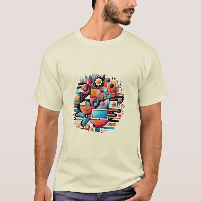 Camiseta Diseño Tech Fusion para té estético moderno (Anverso)