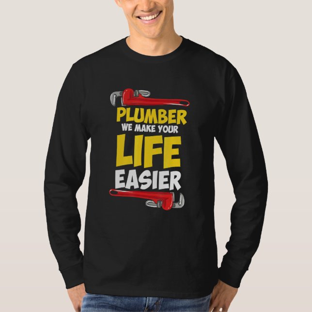 Camiseta Diseño Técnico De Plomo Para Pipefitter - Plomero (Anverso)