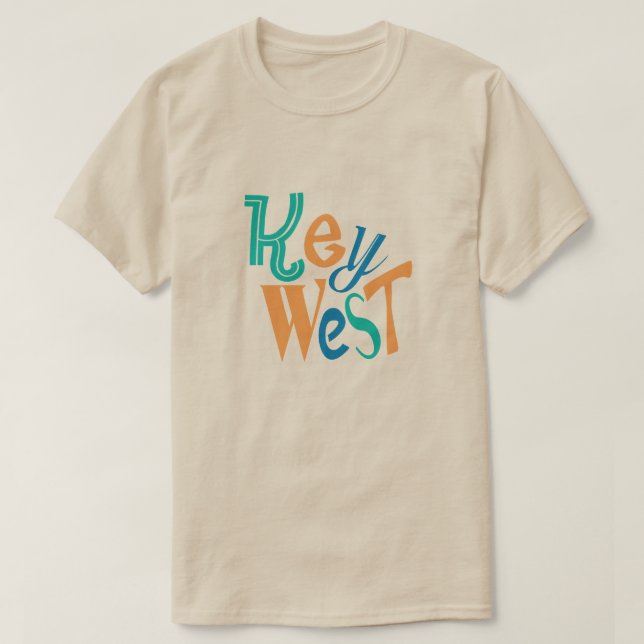 Camiseta Diseño tipográfico de la diversión de Key West (Diseño del anverso)
