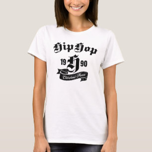 Camiseta diseño tipográfico de música Hip Hop antiguo