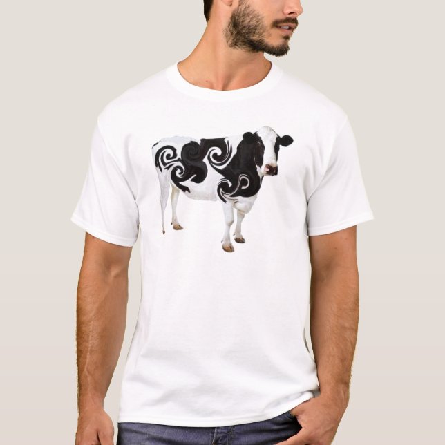 Camiseta Diseño torcido de la vaca (Anverso)