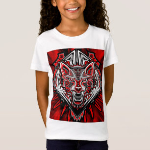 Camiseta Diseño Totémico Tribal Haida de Lobo