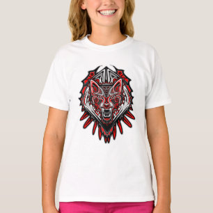 Camiseta Diseño Totémico Tribal Haida de Lobo