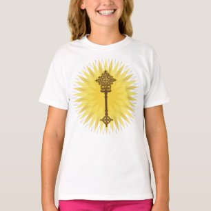 Camiseta Diseño tradicional de cruz de Etiopía marrón