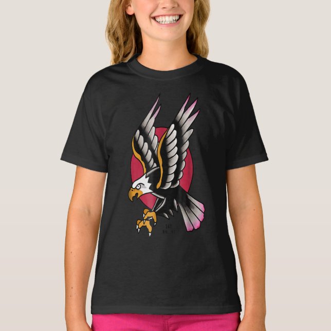 Camiseta diseño tradicional de tatuajes de águila (Anverso)