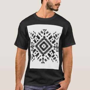 Camiseta Diseño tribal: blanco negro dibujado a mano