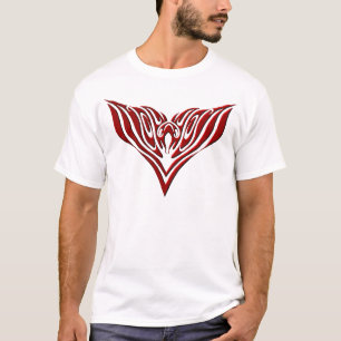 Camiseta Diseño tribal de aves rojas