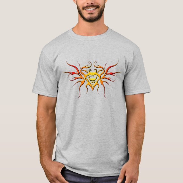 Camiseta Diseño tribal del corazón alado - rojo (Anverso)