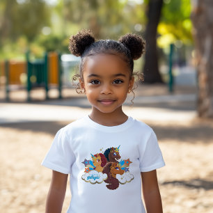 Camiseta Diseño tripartito "Made of Magic" de Afro Unicorn