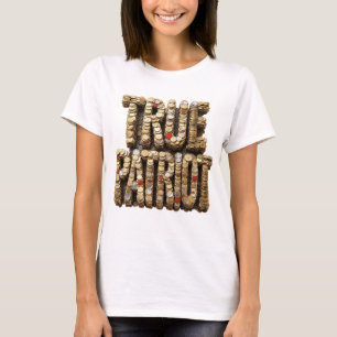 Camiseta Diseño TRUE PATRIOT de plata elegante