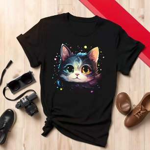 Camiseta Diseño único de gato colorido