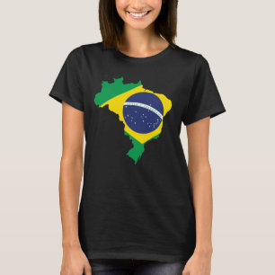 Camiseta Diseño único de mapa brasileño con bandera de Bras