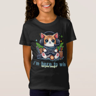 Camiseta Diseño único de un gato lindo jugando con un juego