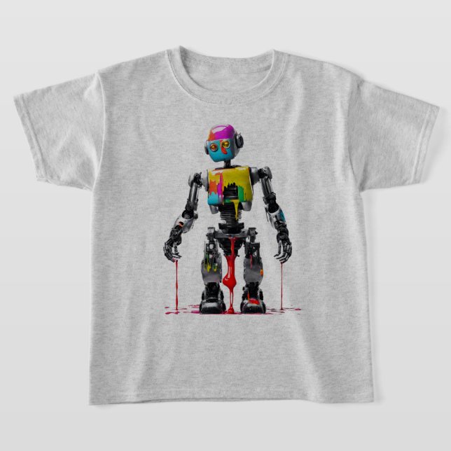 Camiseta Diseño único Guay de Robot pintado (Distribución)