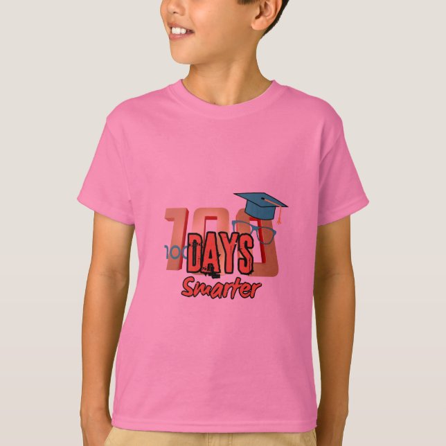 Camiseta Diseño único para celebrar 100 días de escuela. (Anverso)