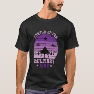 Camiseta Diseño Único Purple Up Para Niños Militares