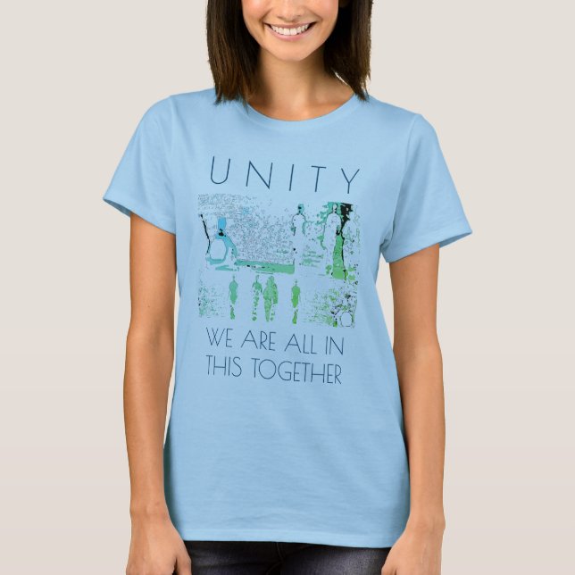 Camiseta Diseño "Unidad, Juntos" inspirador de Green Aqua (Anverso)