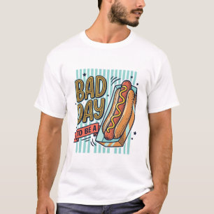 Camiseta Diseño Vector Retro Hot Dog Mal Día_1