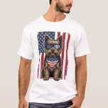 Camiseta Diseño vectorial de bandera vintage de perro terri<br><div class="desc">Diseño vectorial de bandera vintage de perro terrier patriótico_1</div>