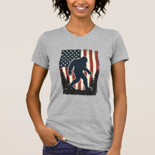 Camiseta Diseño vectorial de bosque de bandera americana Bi