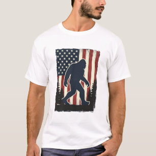 Camiseta Diseño vectorial de bosque de bandera americana Bi