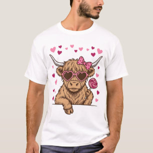 Camiseta Diseño Vectorial de Gafas de Sol de San Valentín d
