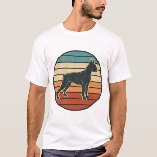 Camiseta Diseño vectorial de grabado de perro boxer vintage
