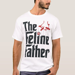 Camiseta Diseño Vectorial de Humor de Gato Padre Felino Vin