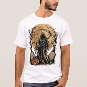 Camiseta Diseño vectorial de luna de Halloween de la Muerte