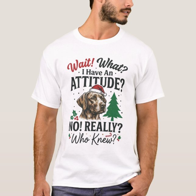 Camiseta Diseño Vectorial de Navidad con Perro Divertido_1 (Anverso)