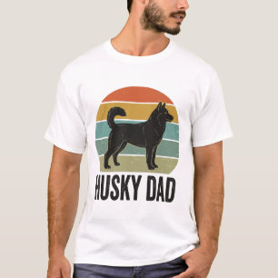 Camiseta Diseño vectorial de perro retro Husky papá vintage