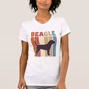 Camiseta Diseño vectorial de raya retro de perro Beagle vin