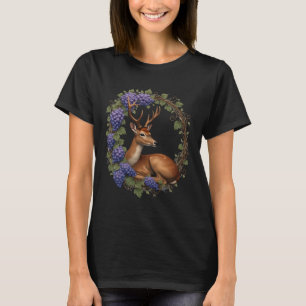 Camiseta Diseño vectorial del ciervo y la vid del estado de