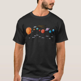 Camiseta diseño vectorial del sistema solar